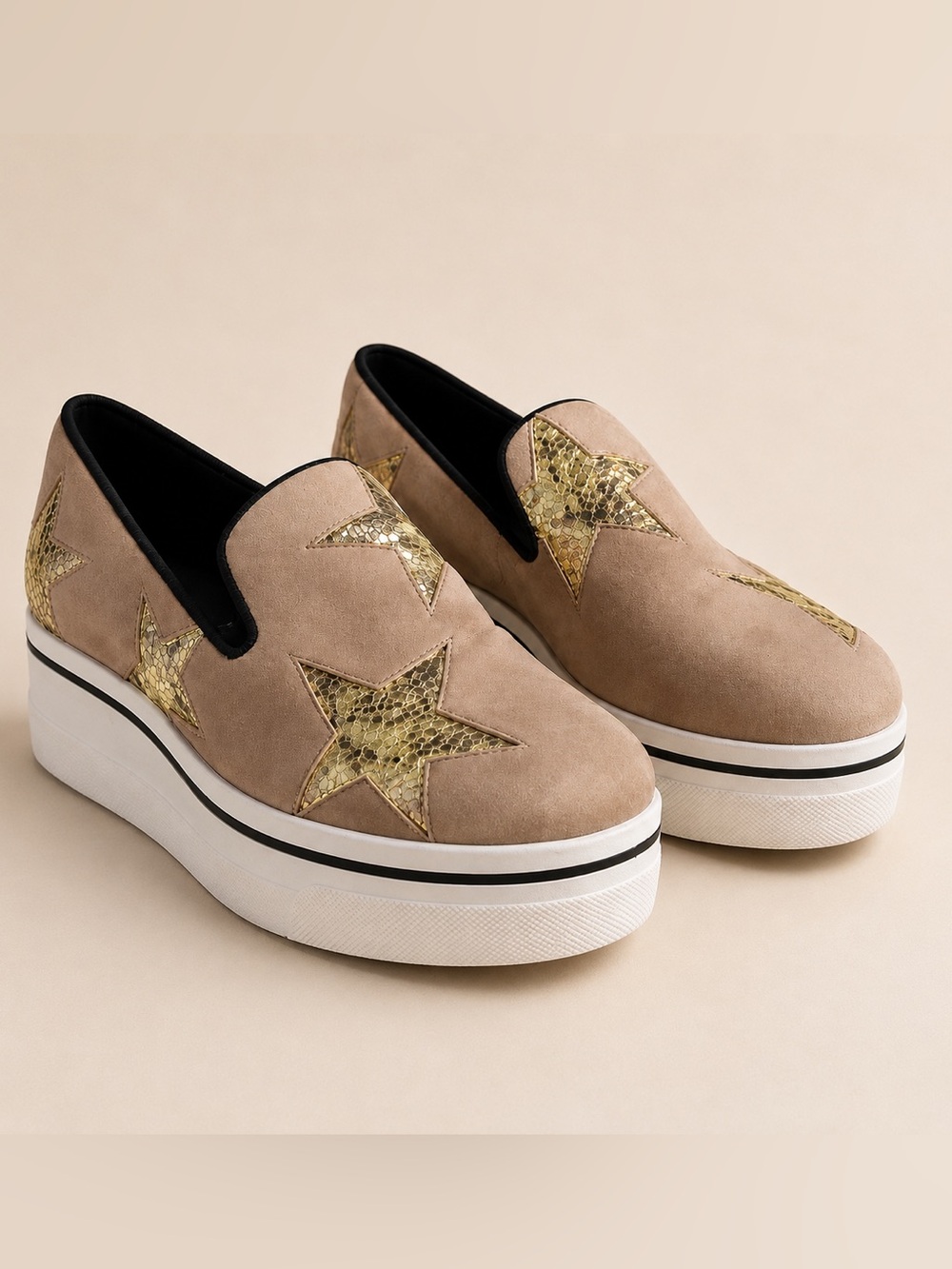 Stella McCartney Binx Glitter Star Platform
Sneakers Beige Gold EU 40